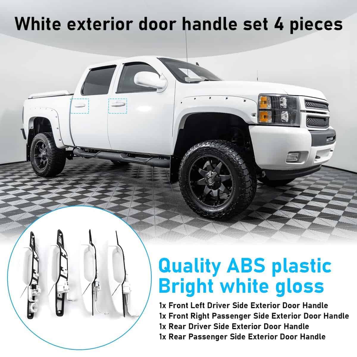 Manija de Puerta Exterior Blanca 4 PCS Delantera Trasera - Imagen 7