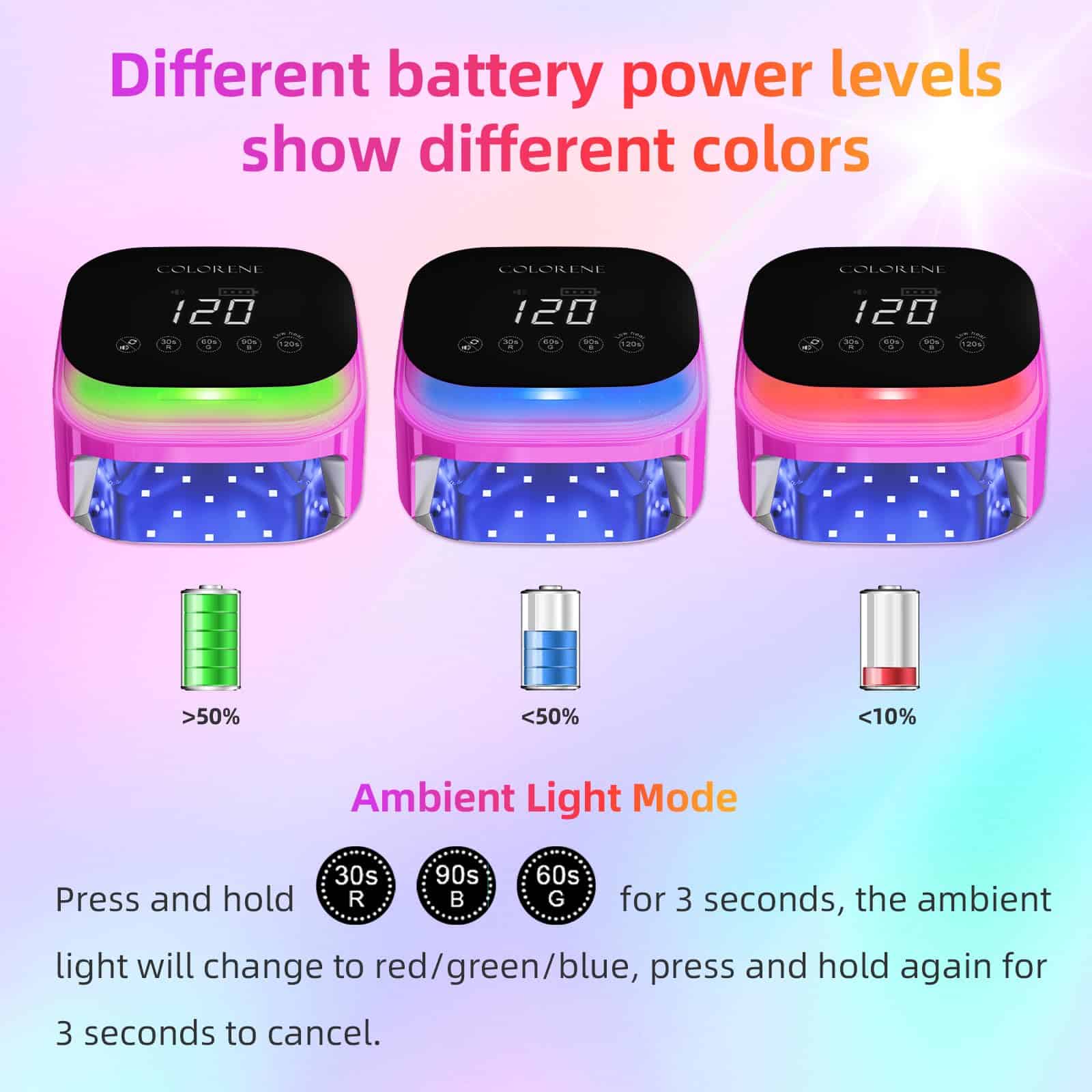 Lámpara de Uñas UV LED Inalámbrica, 60W Secador de Uñas - Imagen 5
