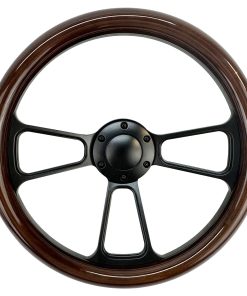 Volante de Madera Vintage de 14 Pulgadas 3 Radios Universal