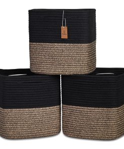 Juego de 3 Cestas de Almacenamiento Cuadradas de 13 x 13