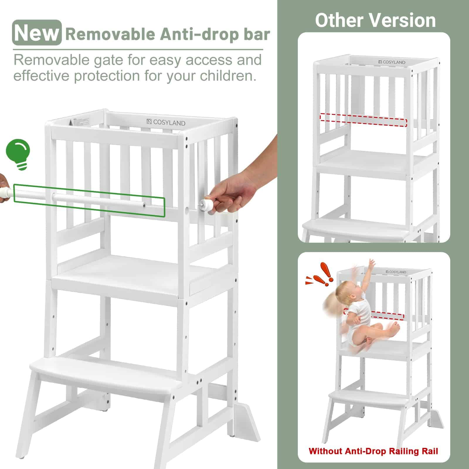 Taburete de Cocina para Niños COSYLAND, Taburete de Pie - Imagen 4