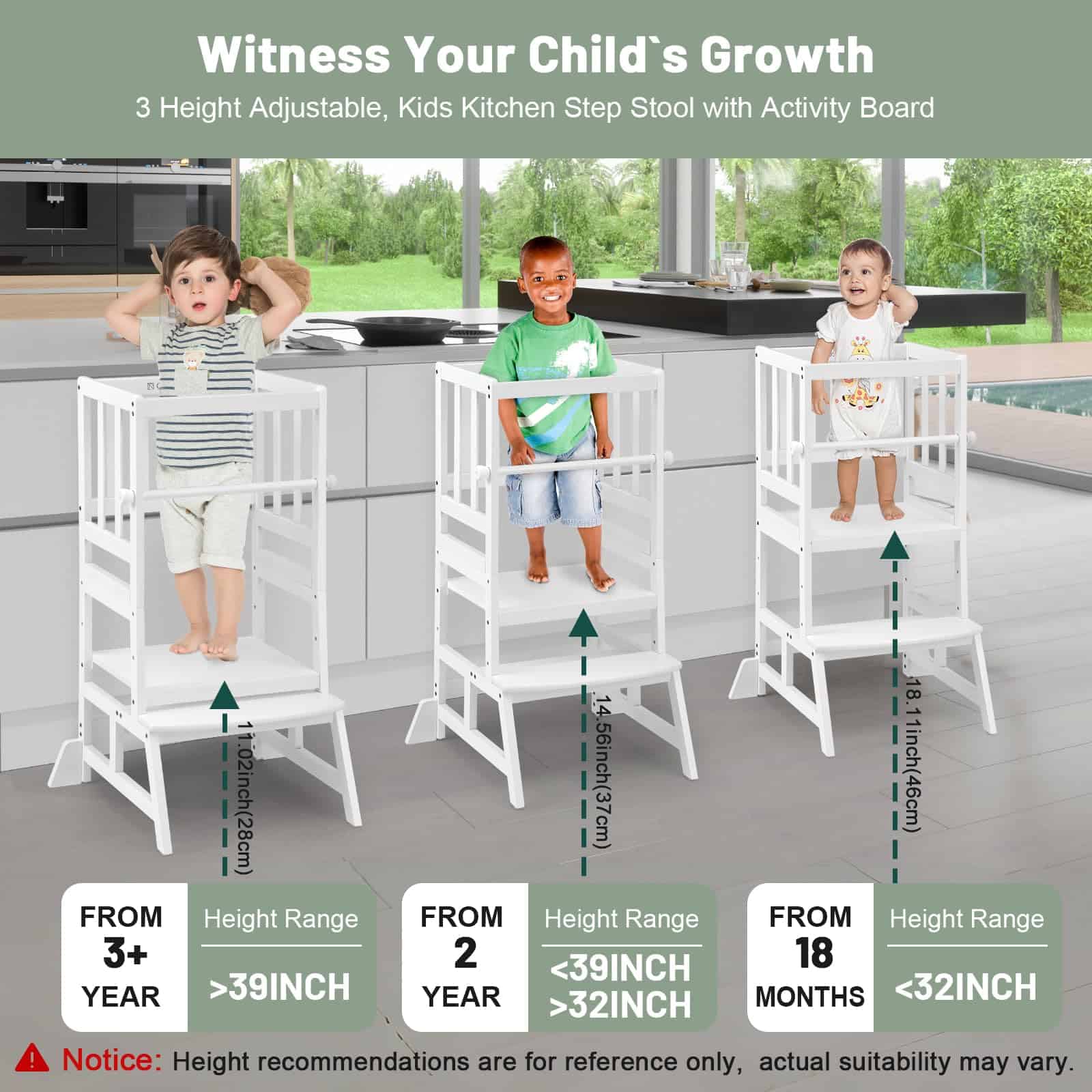 Taburete de Cocina para Niños COSYLAND, Taburete de Pie - Imagen 3