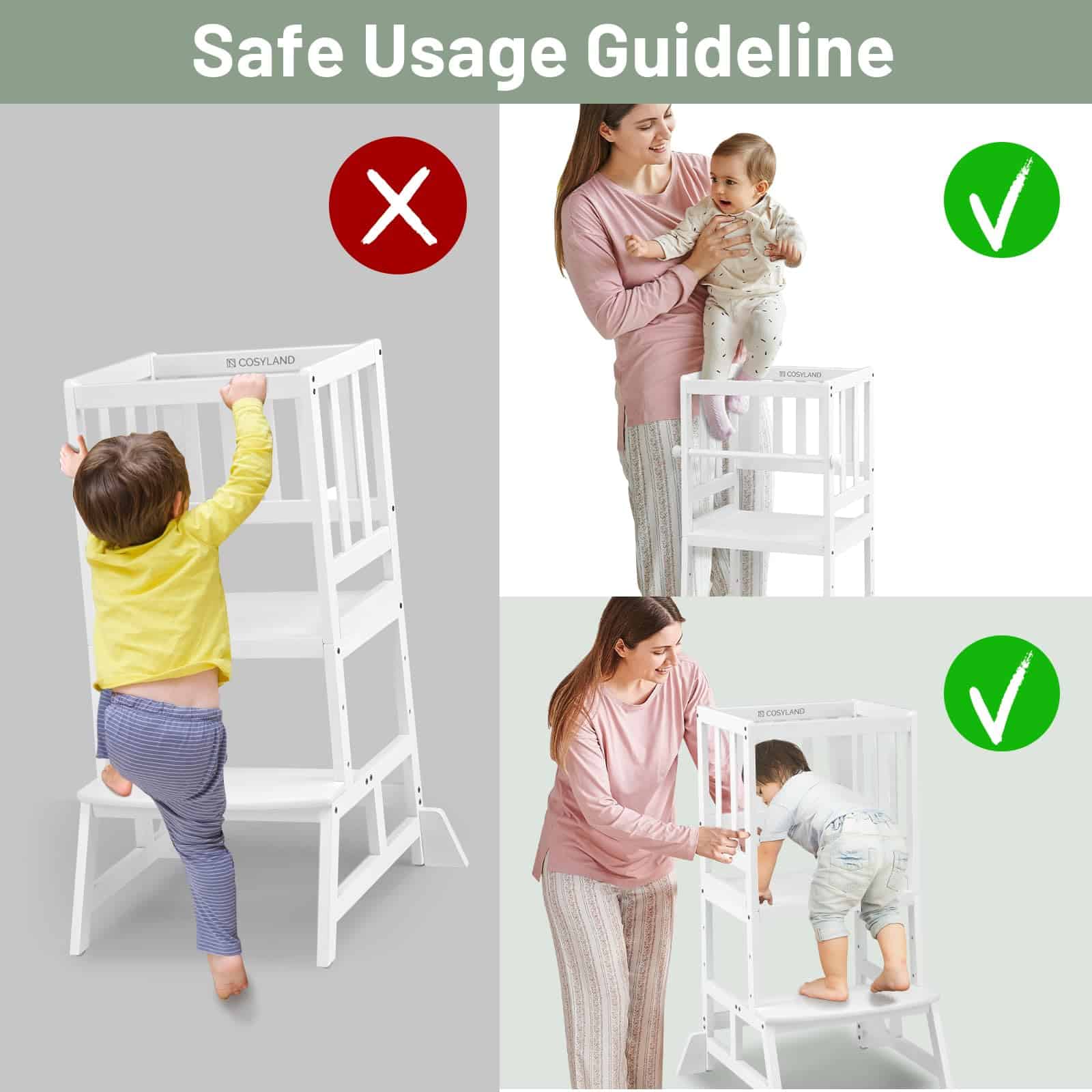 Taburete de Cocina para Niños COSYLAND, Taburete de Pie - Imagen 7