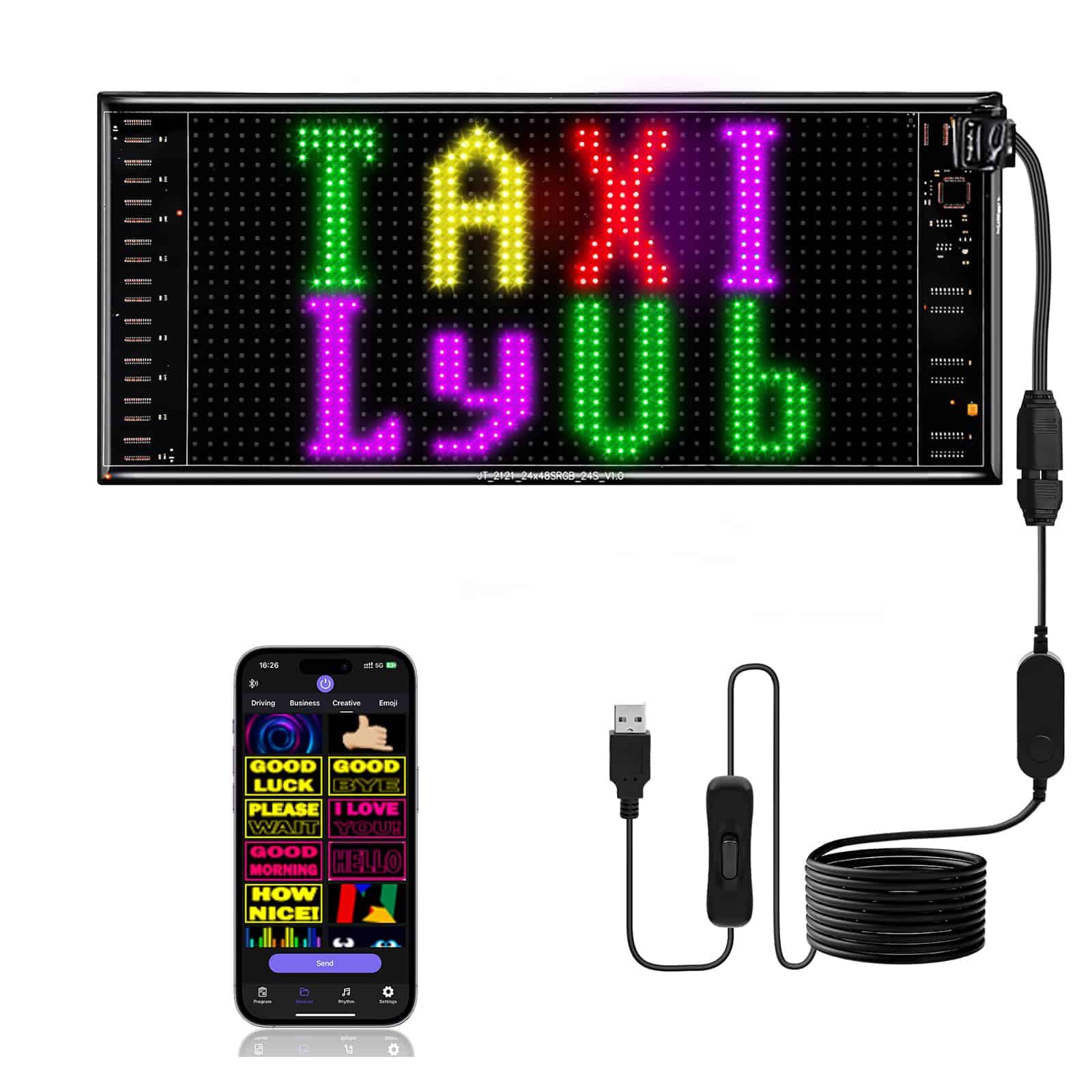 Panel de matriz LED flexible programable de 4.7"x10.6",