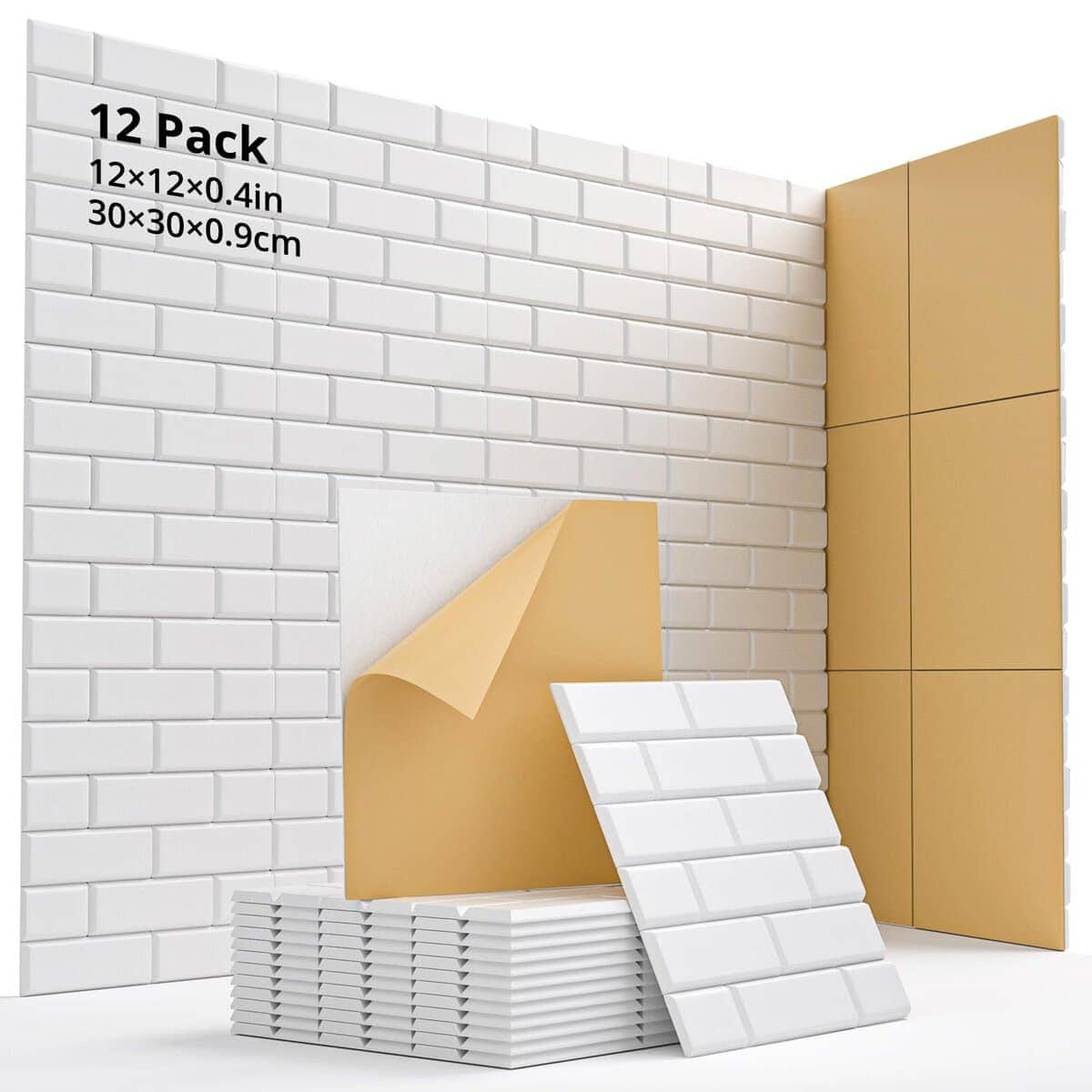 12 Pack Paneles Acústicos 12"X12"X0.4" Paneles de Espuma de