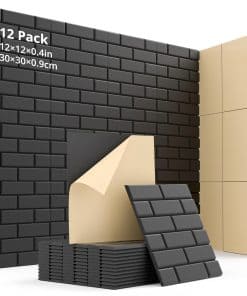 Panel Acústico de 12-Pack 12"X12"X0.4" Paneles de Espuma
