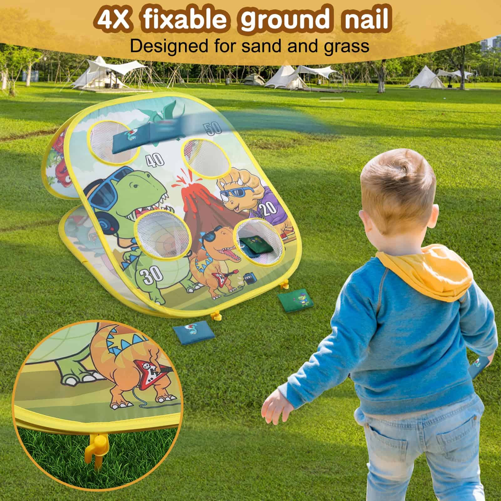 Juego de Tablero de Lanzamiento de Bolsas de Frijol 3 en 1 - Imagen 3
