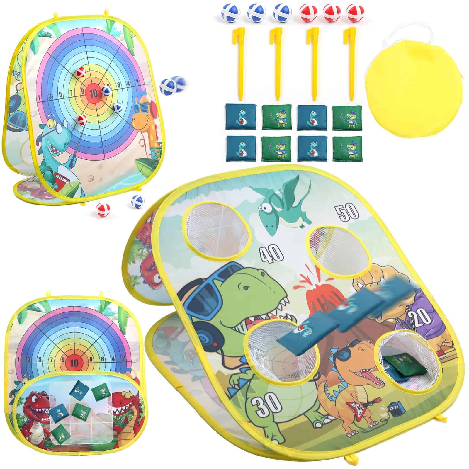 Juego de Tablero de Lanzamiento de Bolsas de Frijol 3 en 1