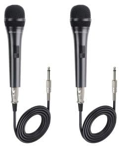 Paquete de 2 Microfonos Vocales Dinamicos Cardioides Cable