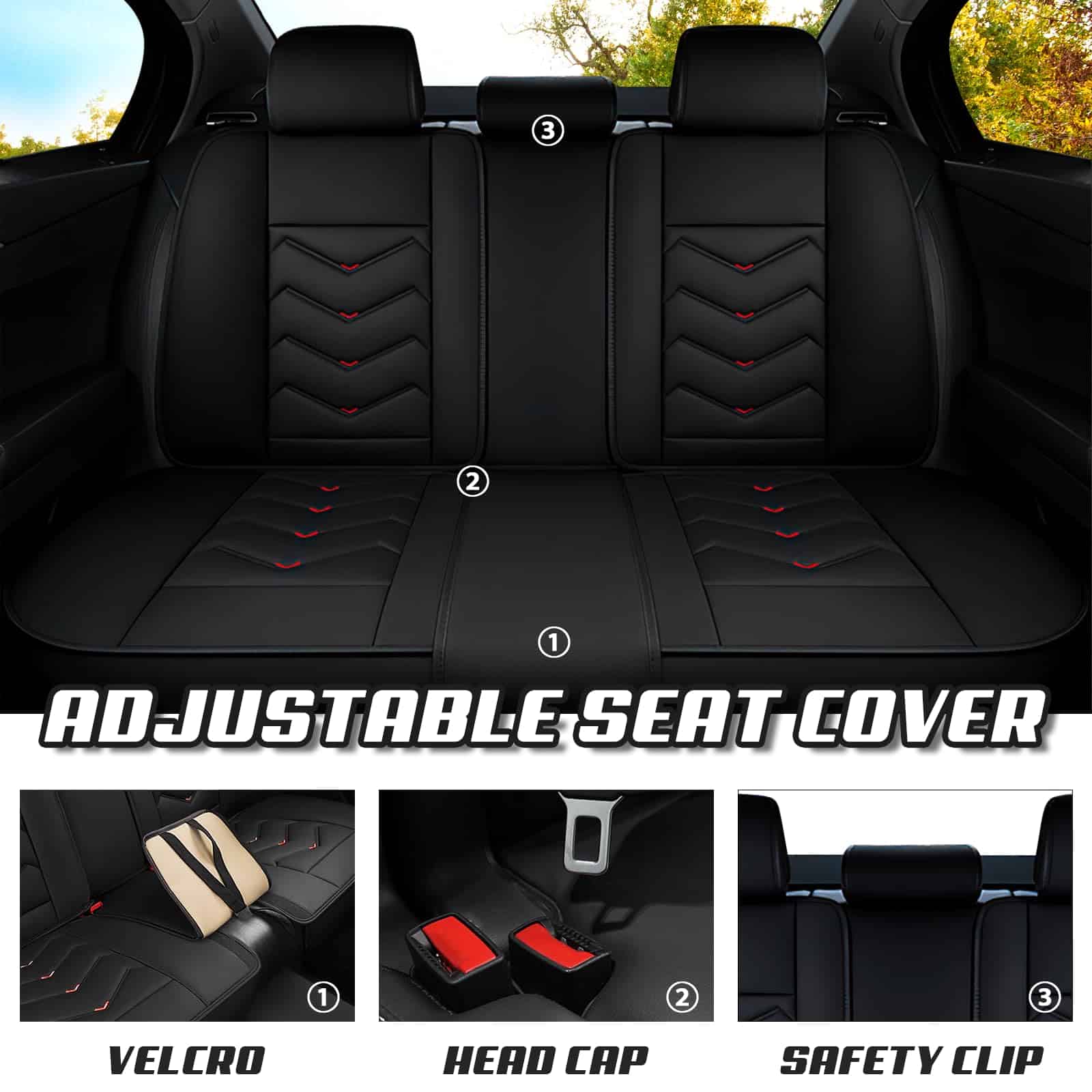 Cubiertas de asiento para automóvil ADERN para Ford Mustang - Imagen 7