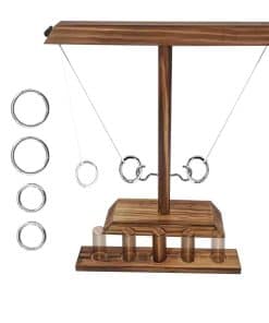 Juego de Anillo de Madera KUKTRCV - Juego Clásico de Gancho
