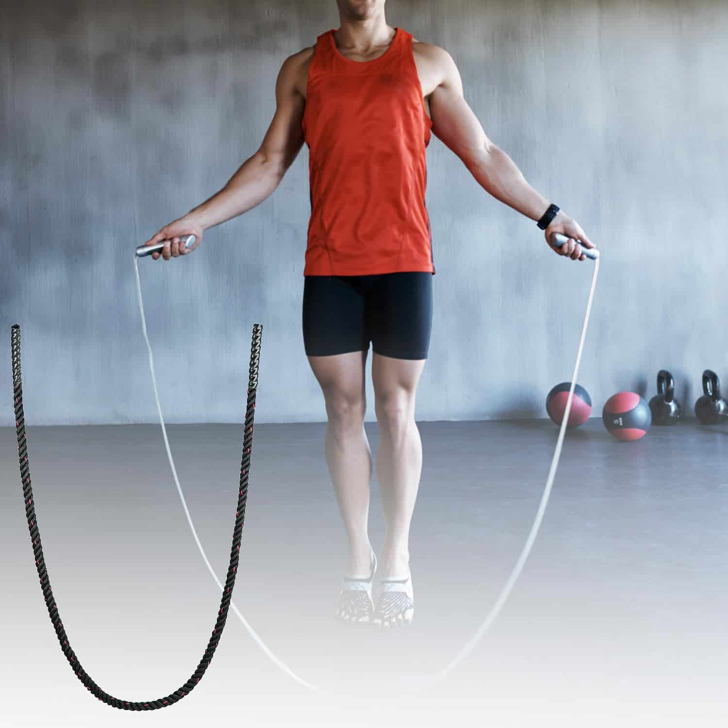 Cuerda de saltar con peso pesado QWORK 2 Pack para fitness - Imagen 9