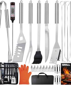 Set de 28 Piezas de Accesorios de Parrilla de Acero