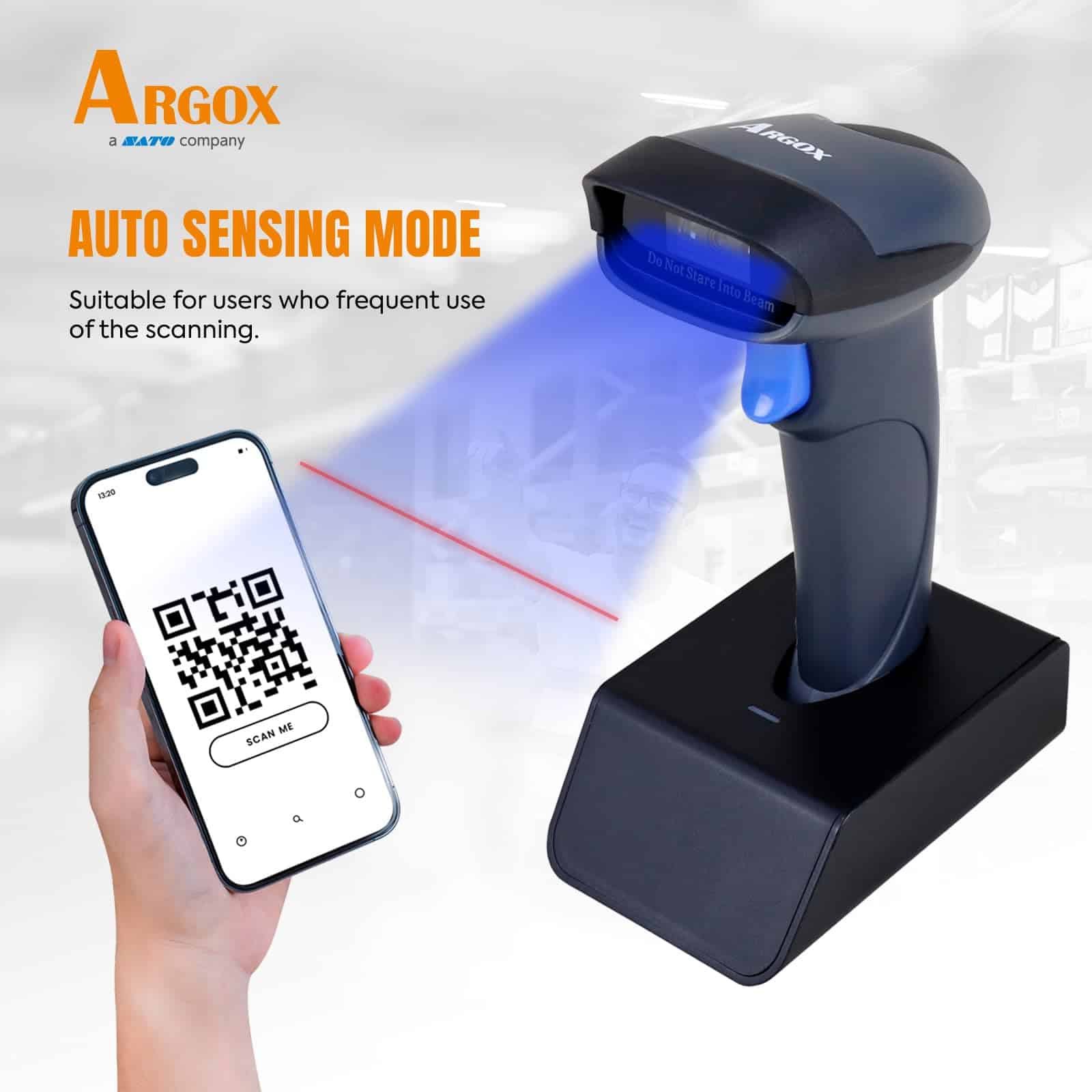 Escáner de códigos de barras inalámbrico Argox con base de - Imagen 3