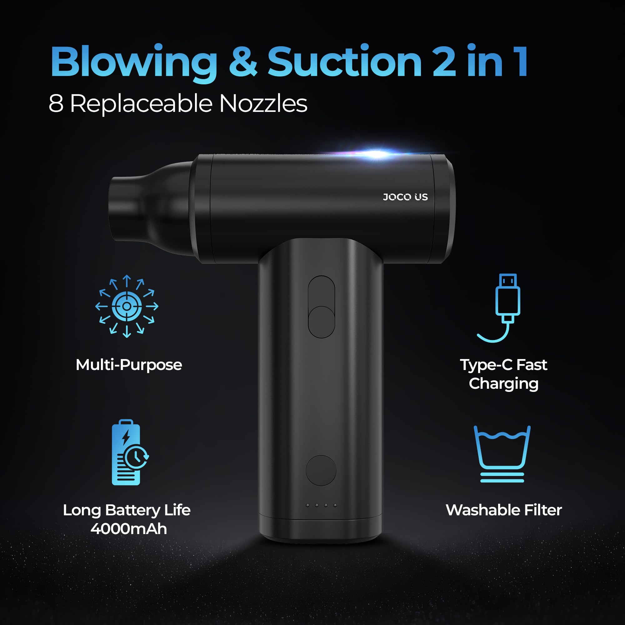 JOCO US 2025 Soplador de Aire Comprimido y Aspiradora de - Imagen 7
