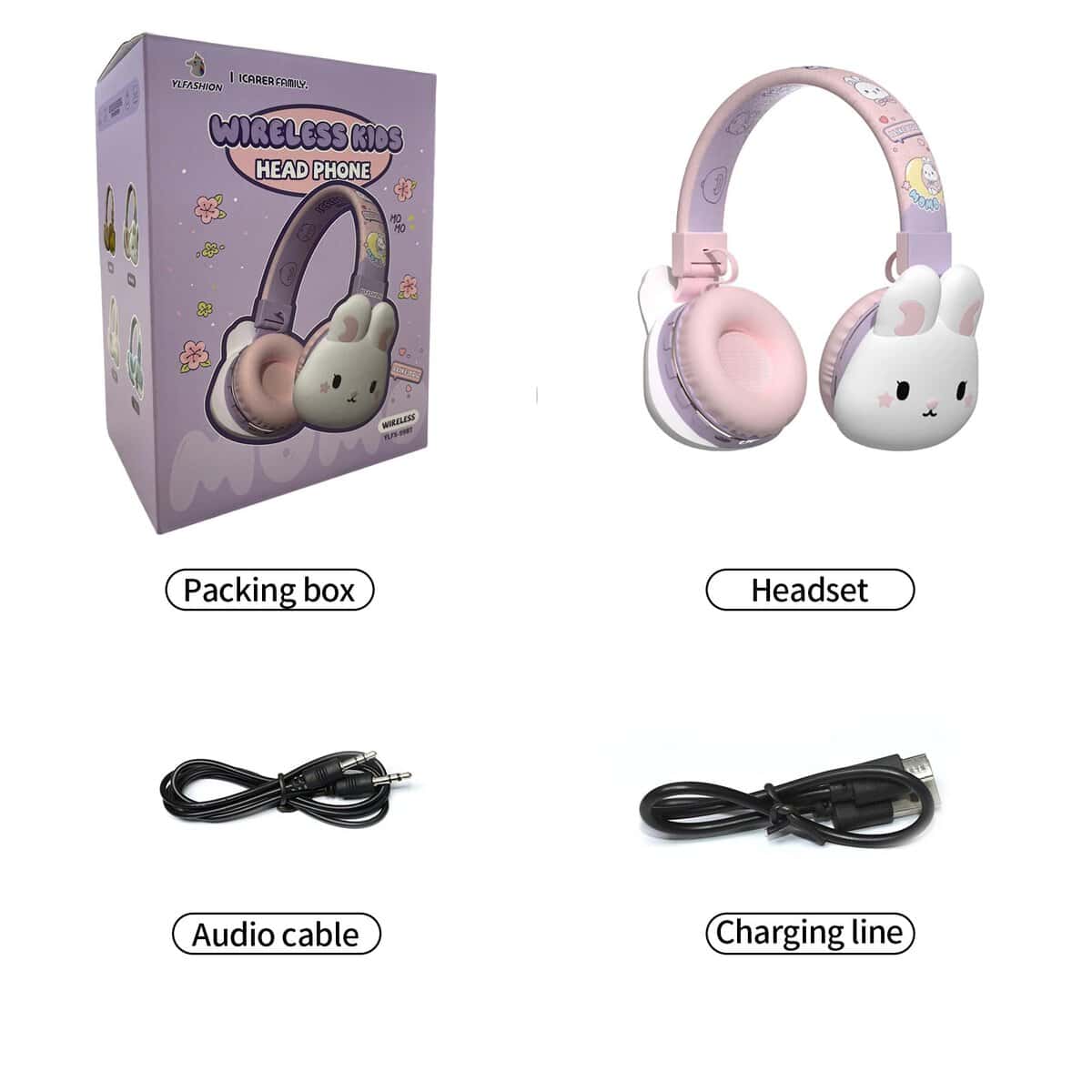 Auriculares Bluetooth para niños y niñas YLFASHION con - Imagen 9