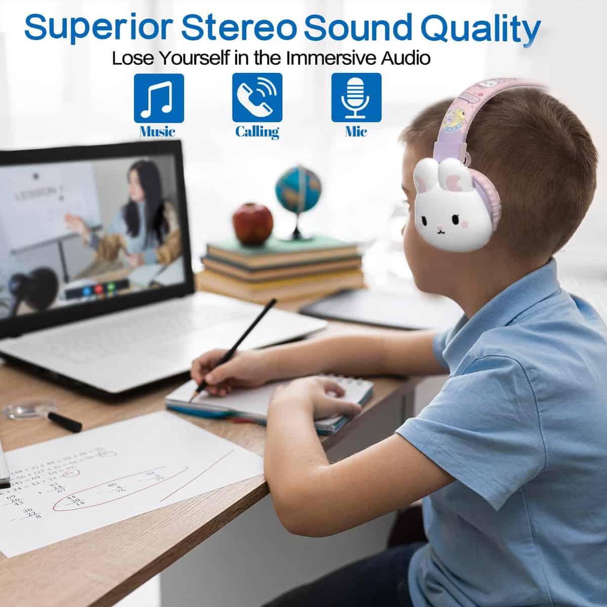 Auriculares Bluetooth para niños y niñas YLFASHION con - Imagen 7