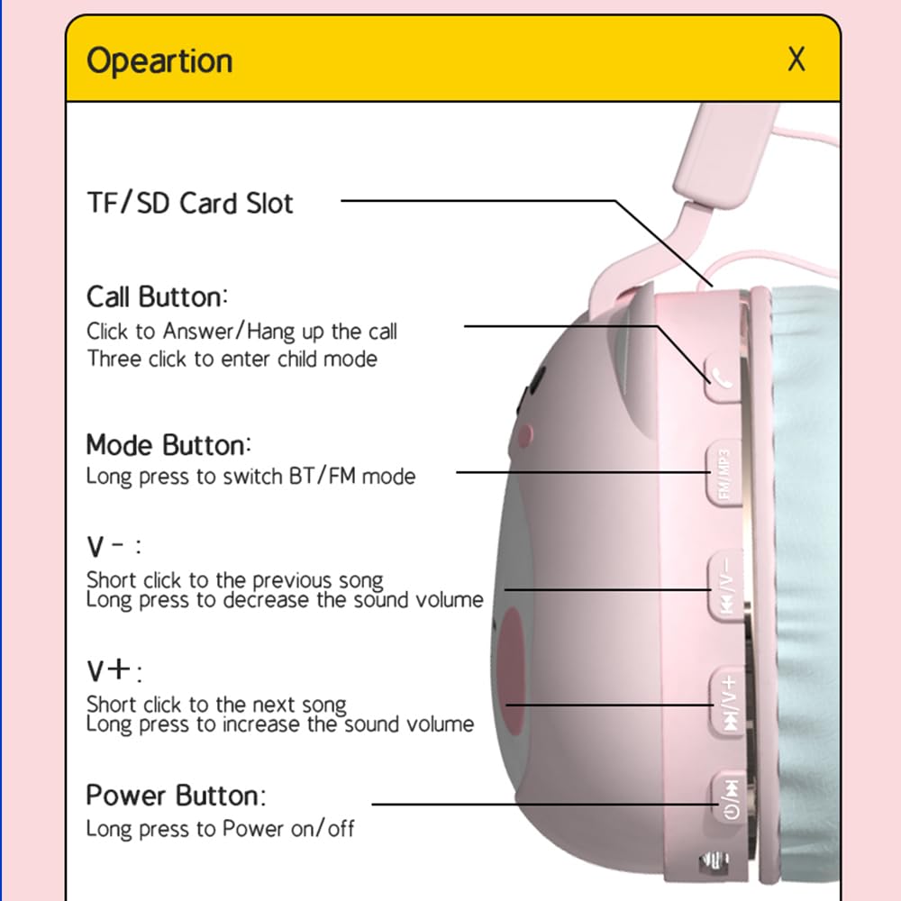 Audífonos Bluetooth para Niños, Auriculares Inalámbricos - Imagen 10