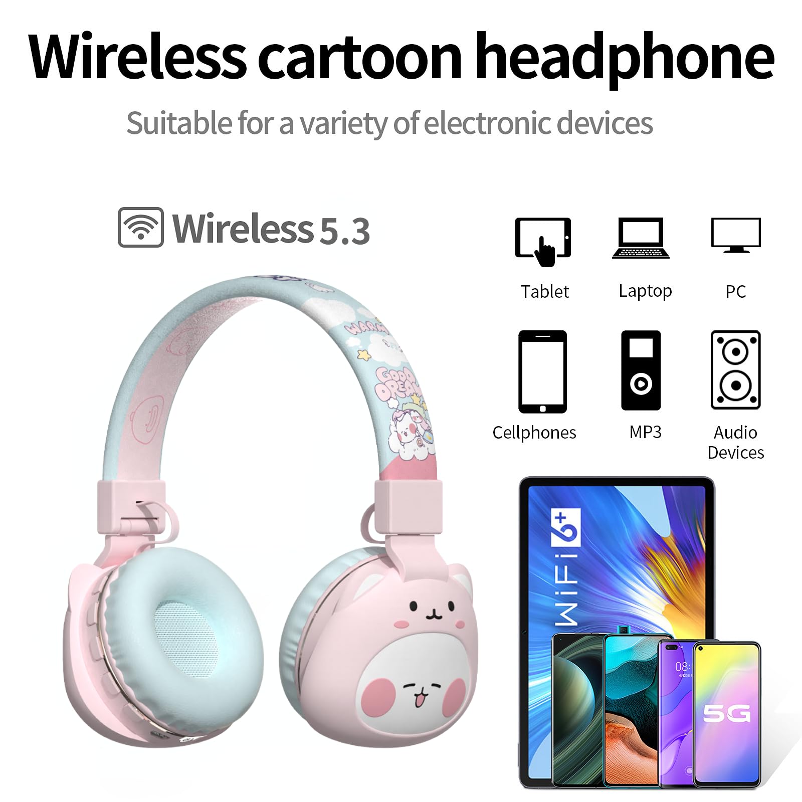 Audífonos Bluetooth para Niños, Auriculares Inalámbricos - Imagen 3