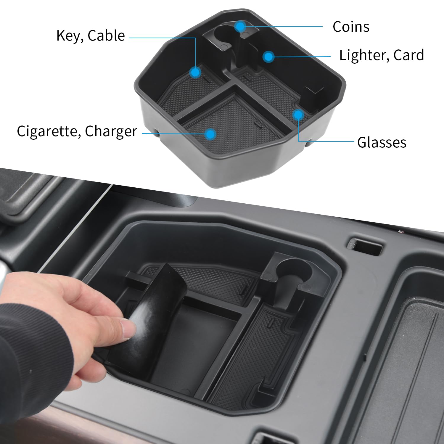 Organizador de bandeja de consola central de 4 piezas - Imagen 8