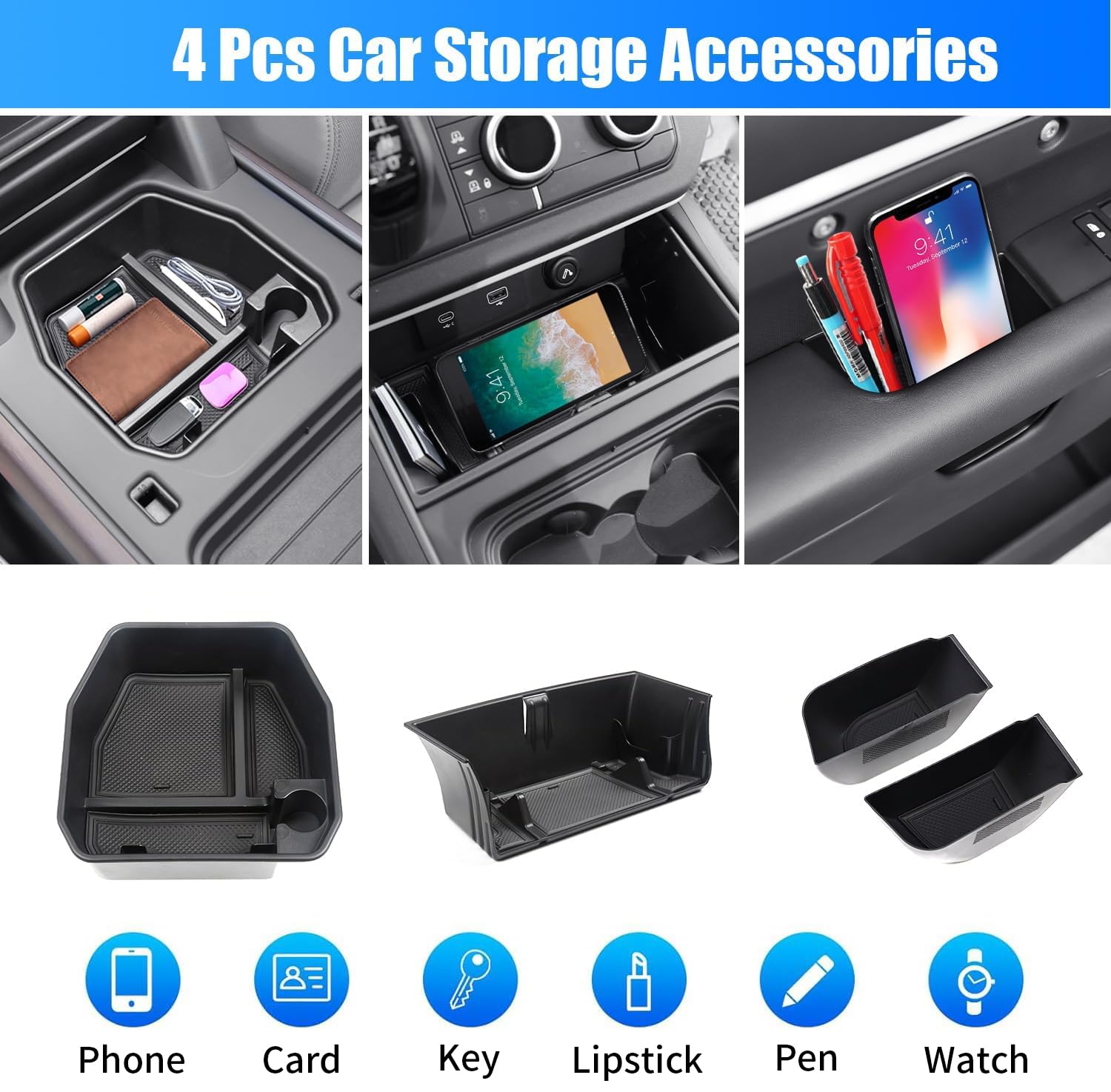 Organizador de bandeja de consola central de 4 piezas - Imagen 3