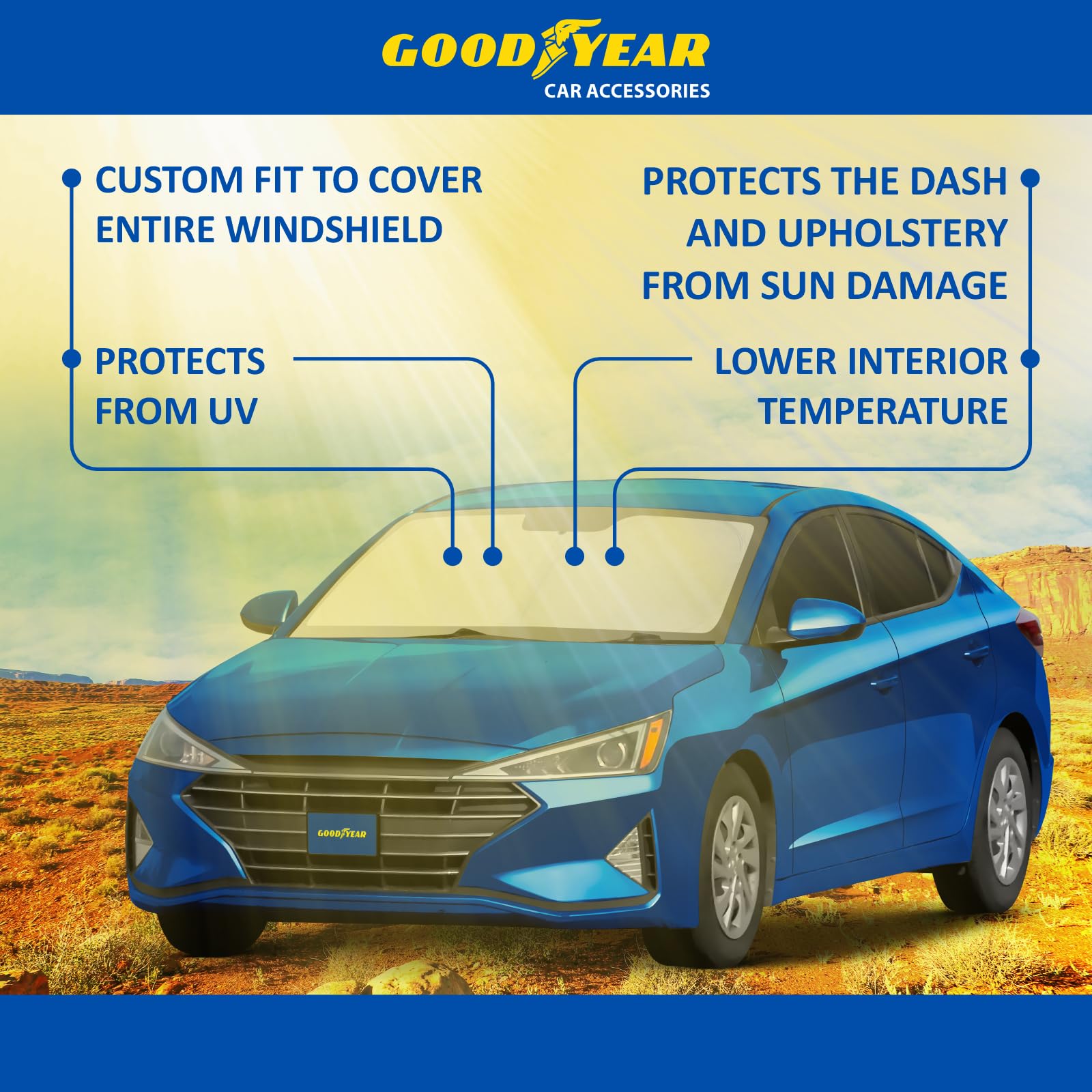 Cubierta de parasol plegable Goodyear para parabrisas de - Imagen 7