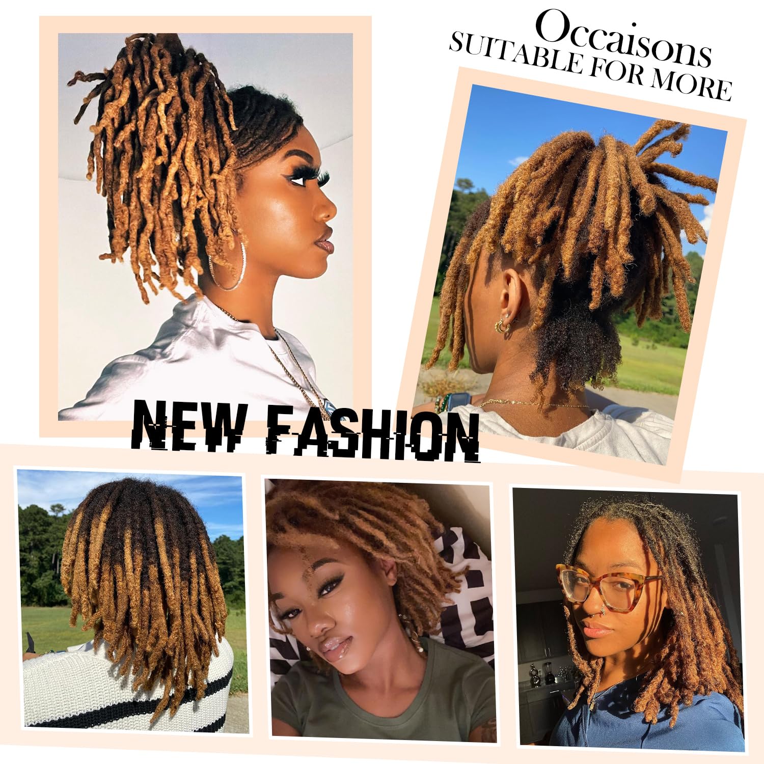 Extensiones de Rastas de Cabello Humano Dreadlock -T1B/30# ( - Imagen 7