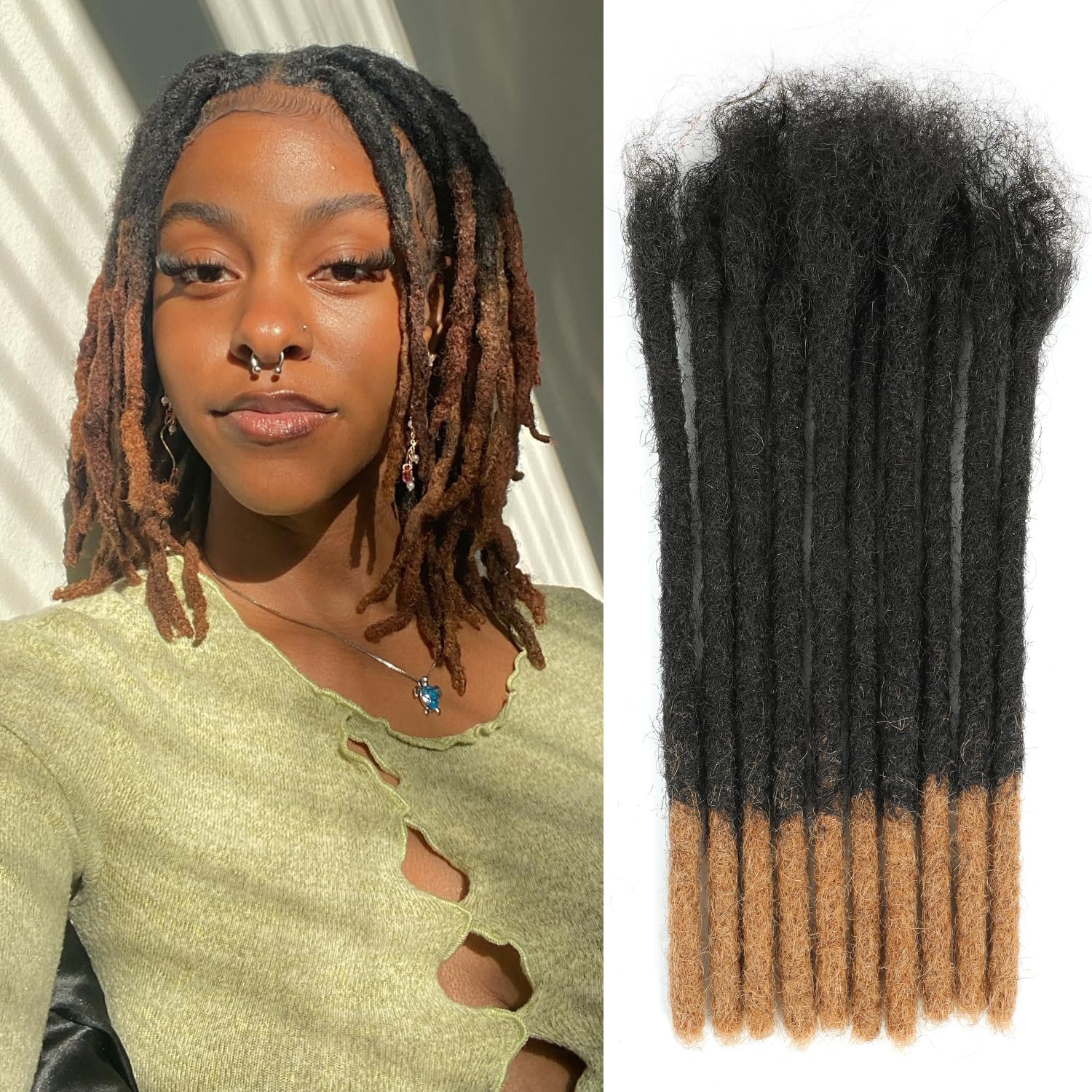 Extensiones de Rastas de Cabello Humano Dreadlock -T1B/30# (