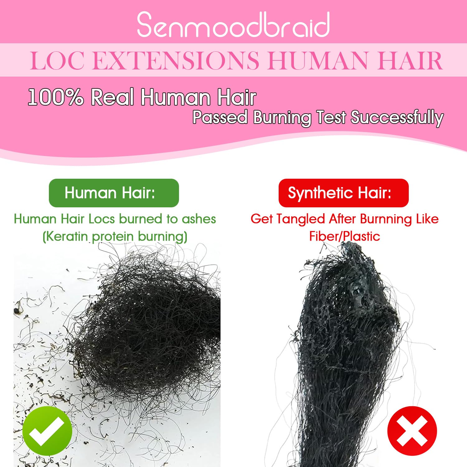 Extensiones de Locs de Cabello Humano Extensiones de Rastas - Imagen 7