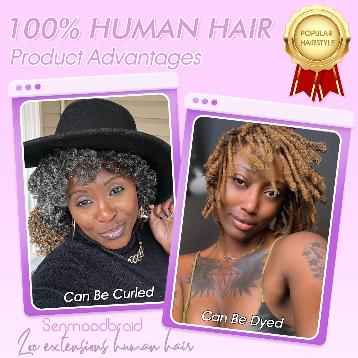 Extensiones de Mechas Loc con Cabello Humano Dreadlock - Imagen 7