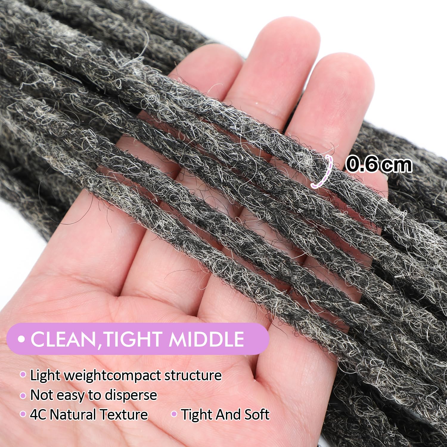 Extensiones de Mechas Loc con Cabello Humano Dreadlock - Imagen 6