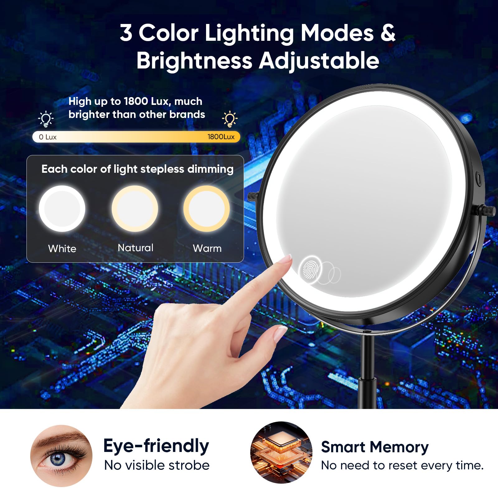 Espejo de Maquillaje Profesional Iluminado Grande de 9 - Imagen 5