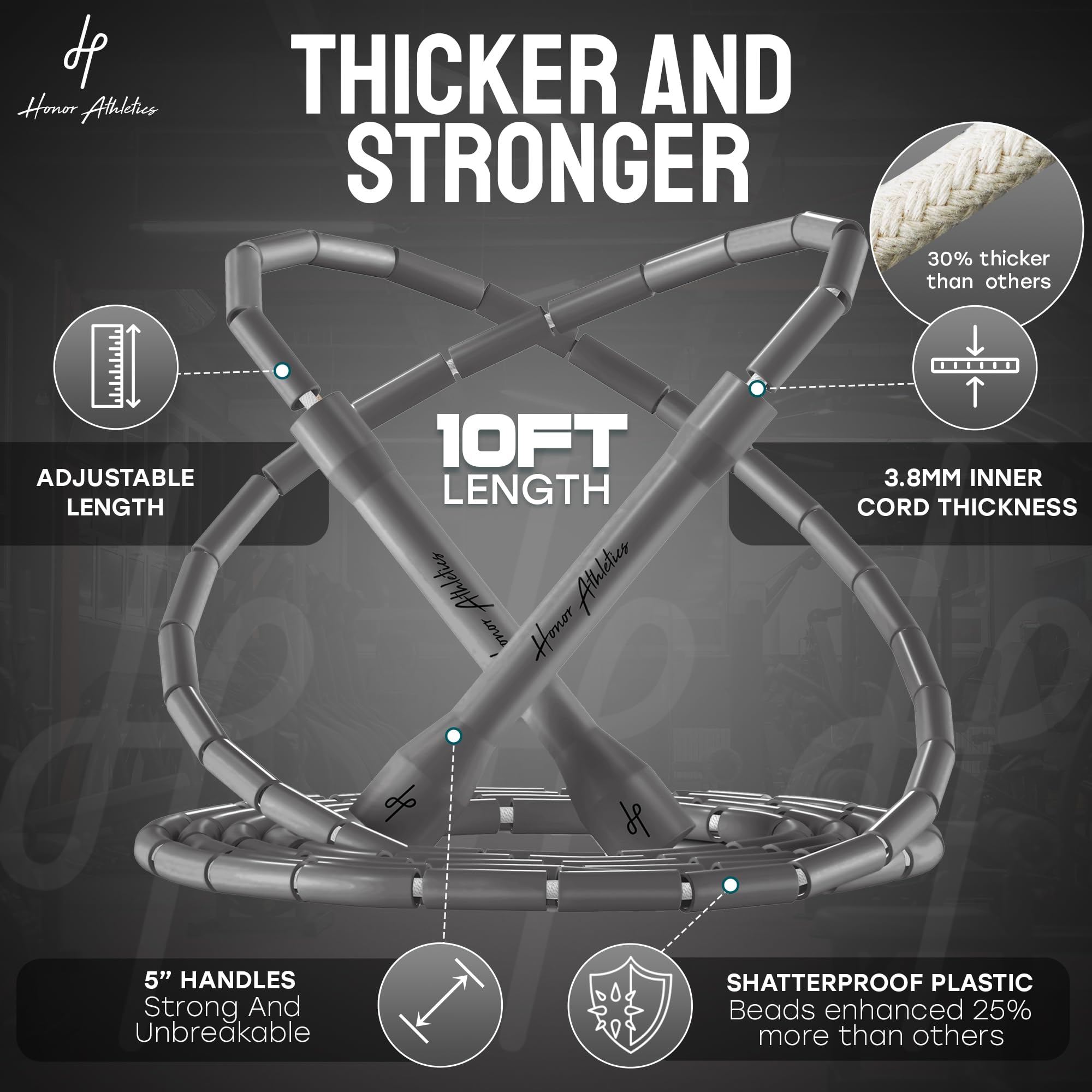 Cuerda de Saltar con Cuentas Honor -Plata Galáctica - Imagen 3