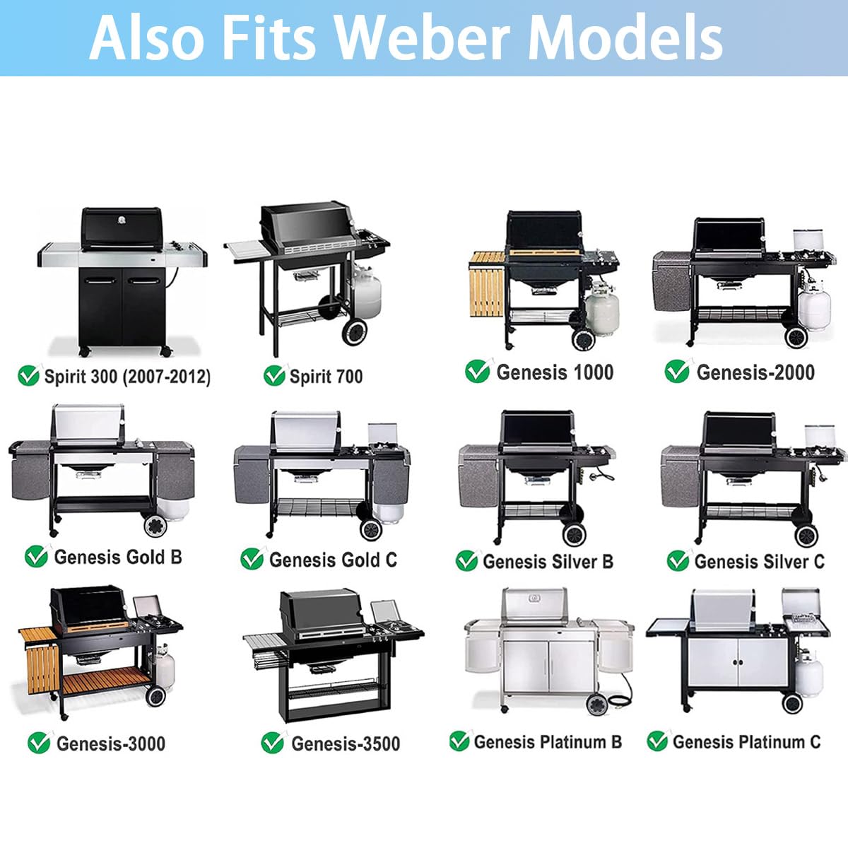 Parrillas de Cocina de 17.5 Pulgadas 7638 para Weber Spirit - Imagen 4