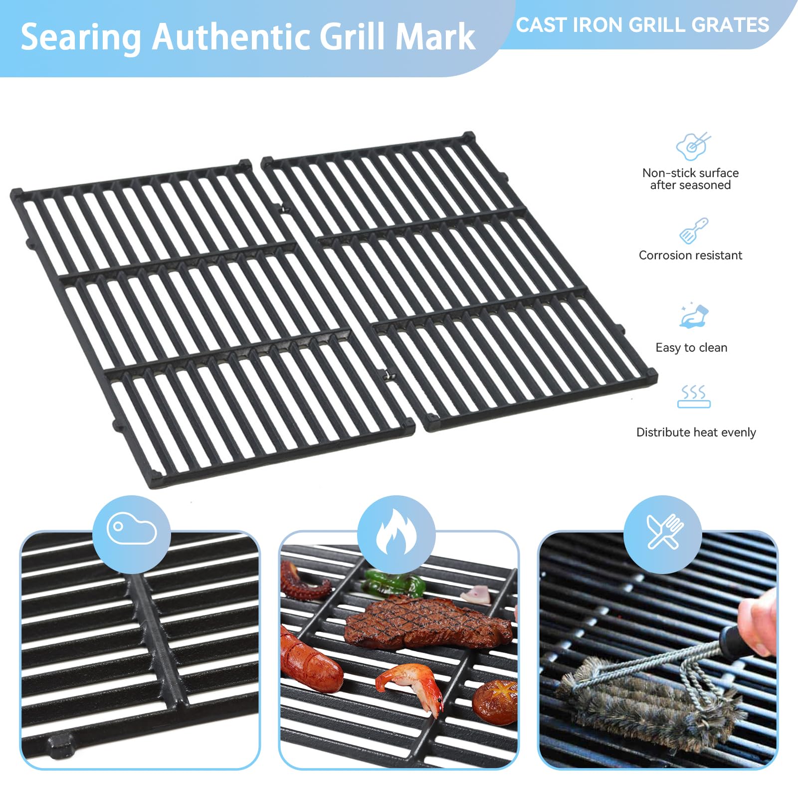 Parrillas de Cocina de 17.5 Pulgadas 7638 para Weber Spirit - Imagen 5