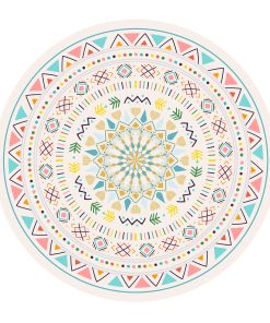 Tapete de meditación redondo extra grande -Multicolor