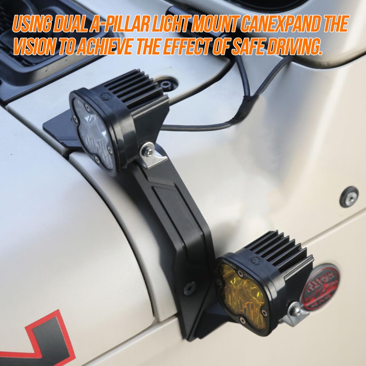 Soporte de Luz Dual para Pilares A Montaje Parabrisas - Imagen 6