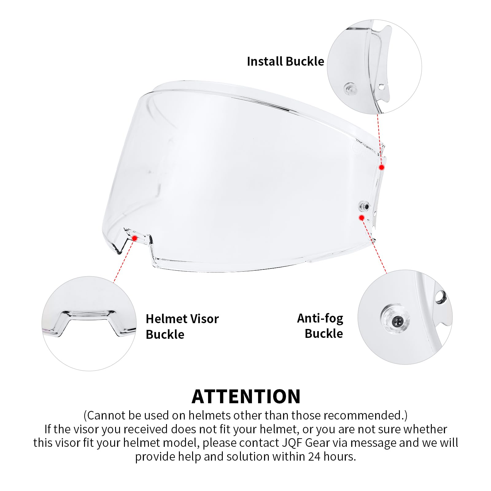 Visera de Casco JQF Gear para Casco de Motocicleta Advant - Imagen 3