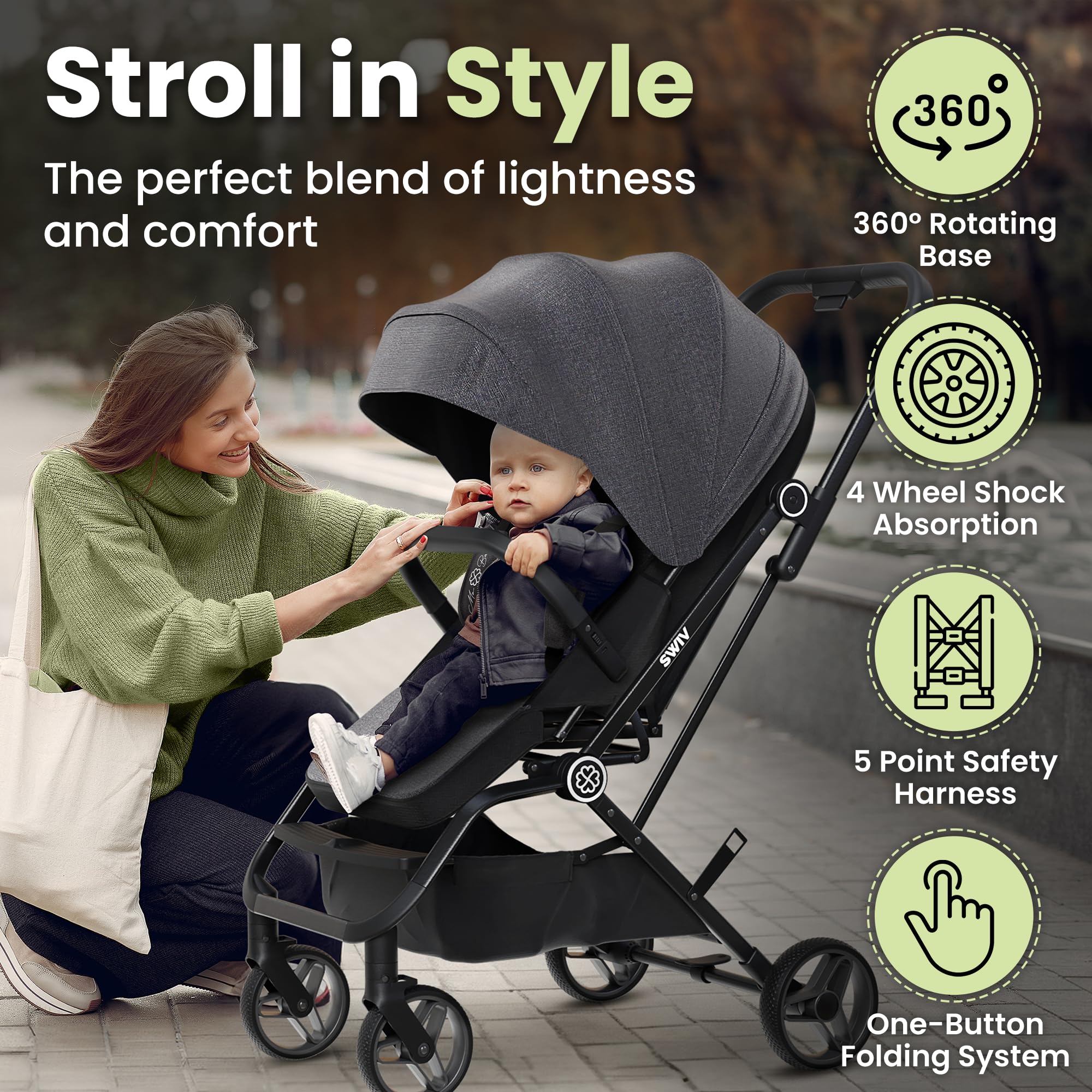 Cochecito de viaje ligero - Cochecito plegable de aluminio - Imagen 3