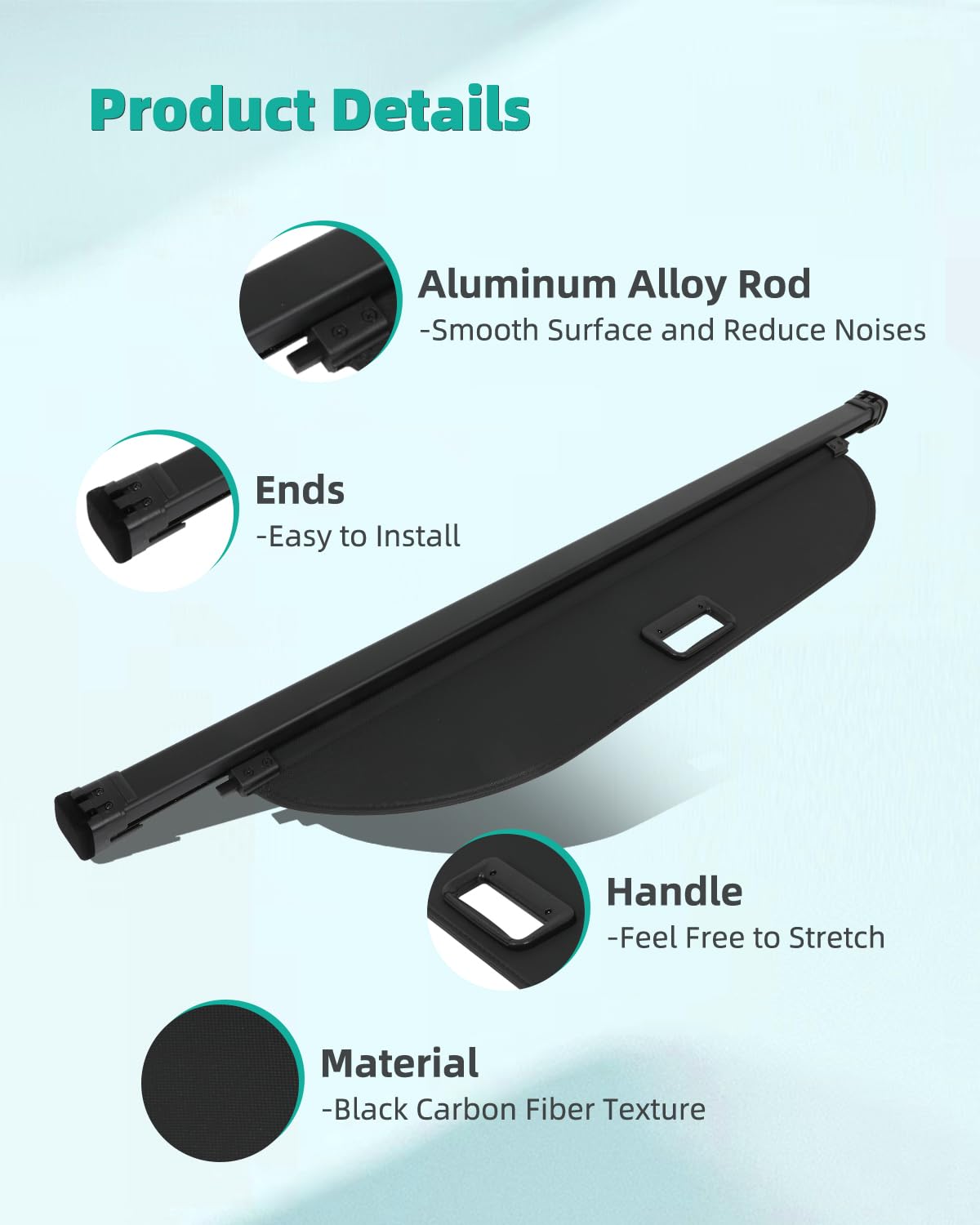 Cubierta de carga SCITOO 2015-2020 Apto para Toyota Harrier - Imagen 5