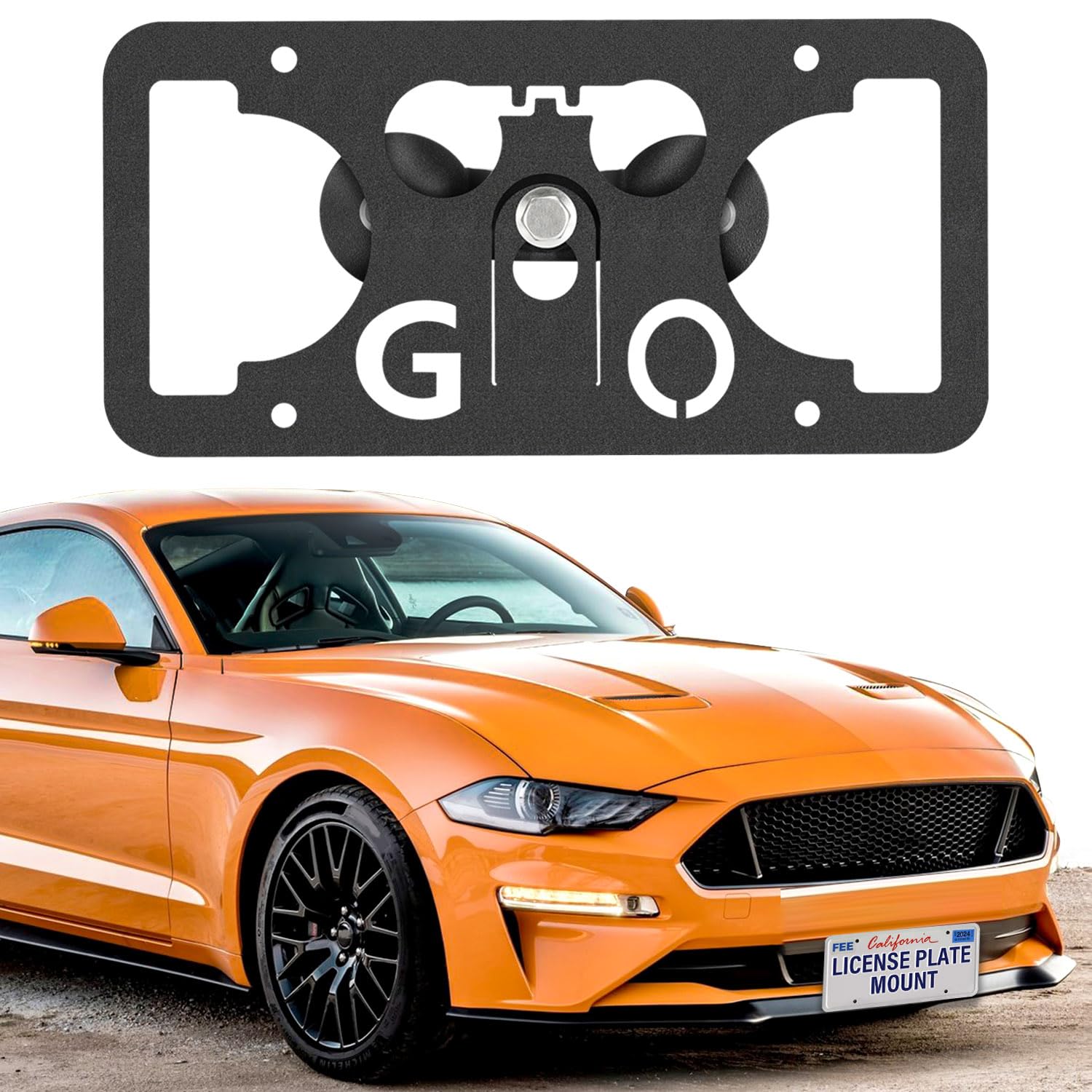 Soporte de montaje de placa de matrícula -Negro