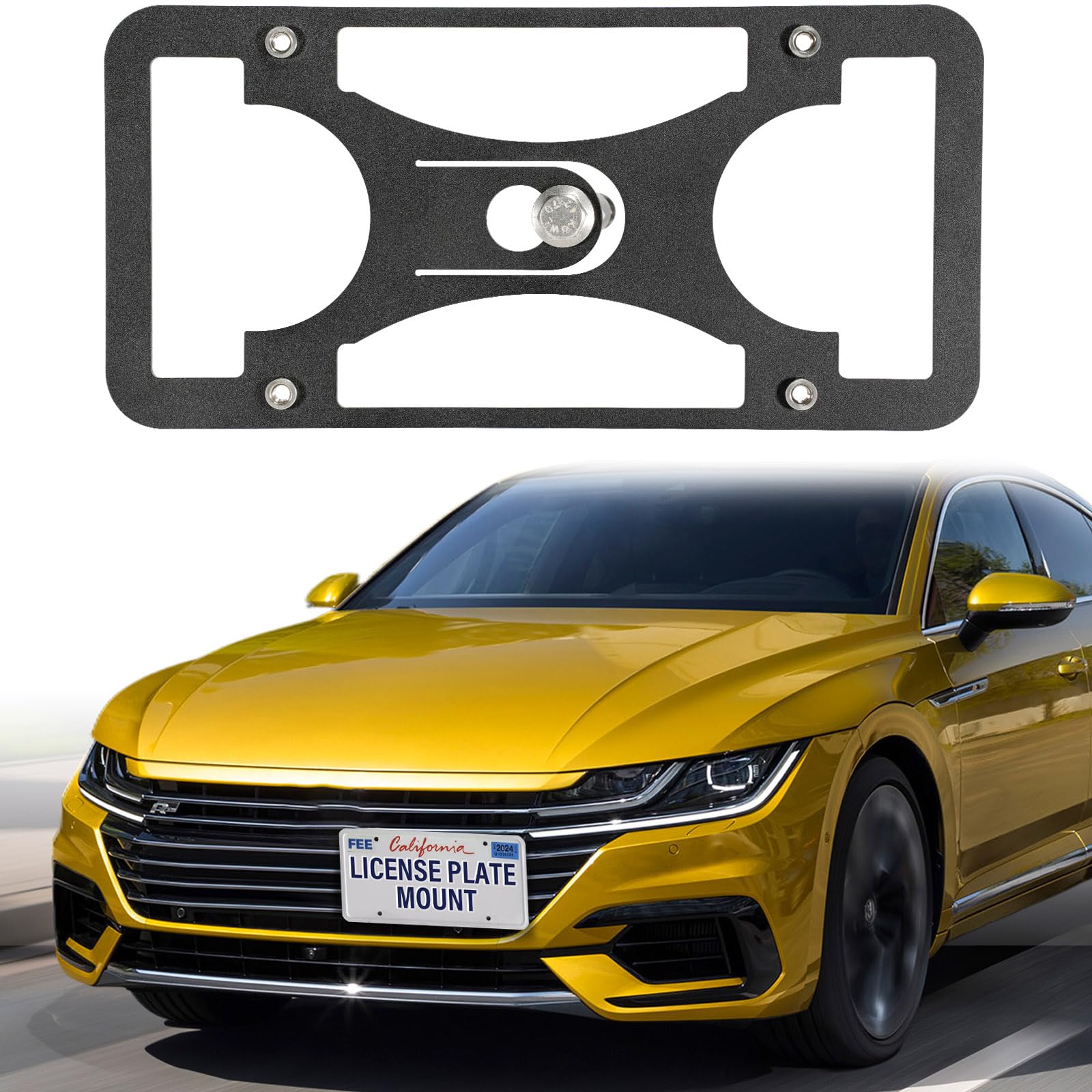 Soporte de montaje de placa de matrícula -Negro