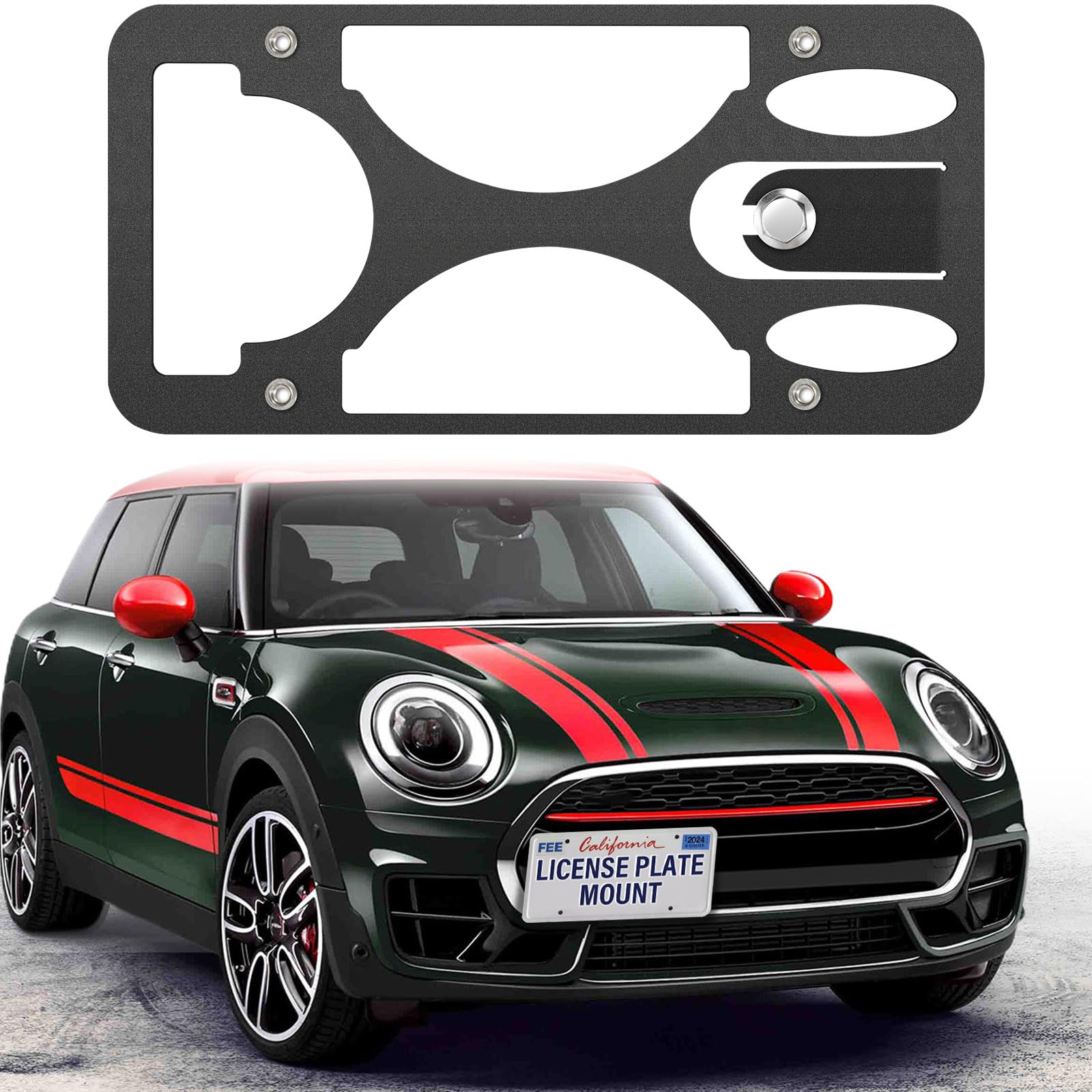 Soporte de montaje de placa de matrícula -Negro