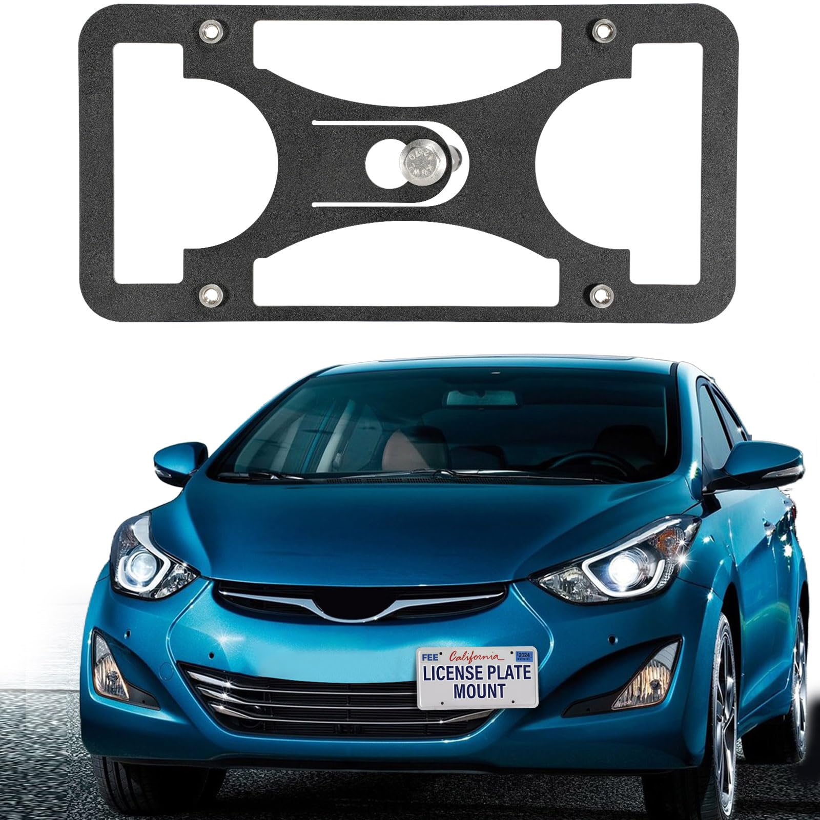 Soporte de montaje de placa de matrícula -Negro