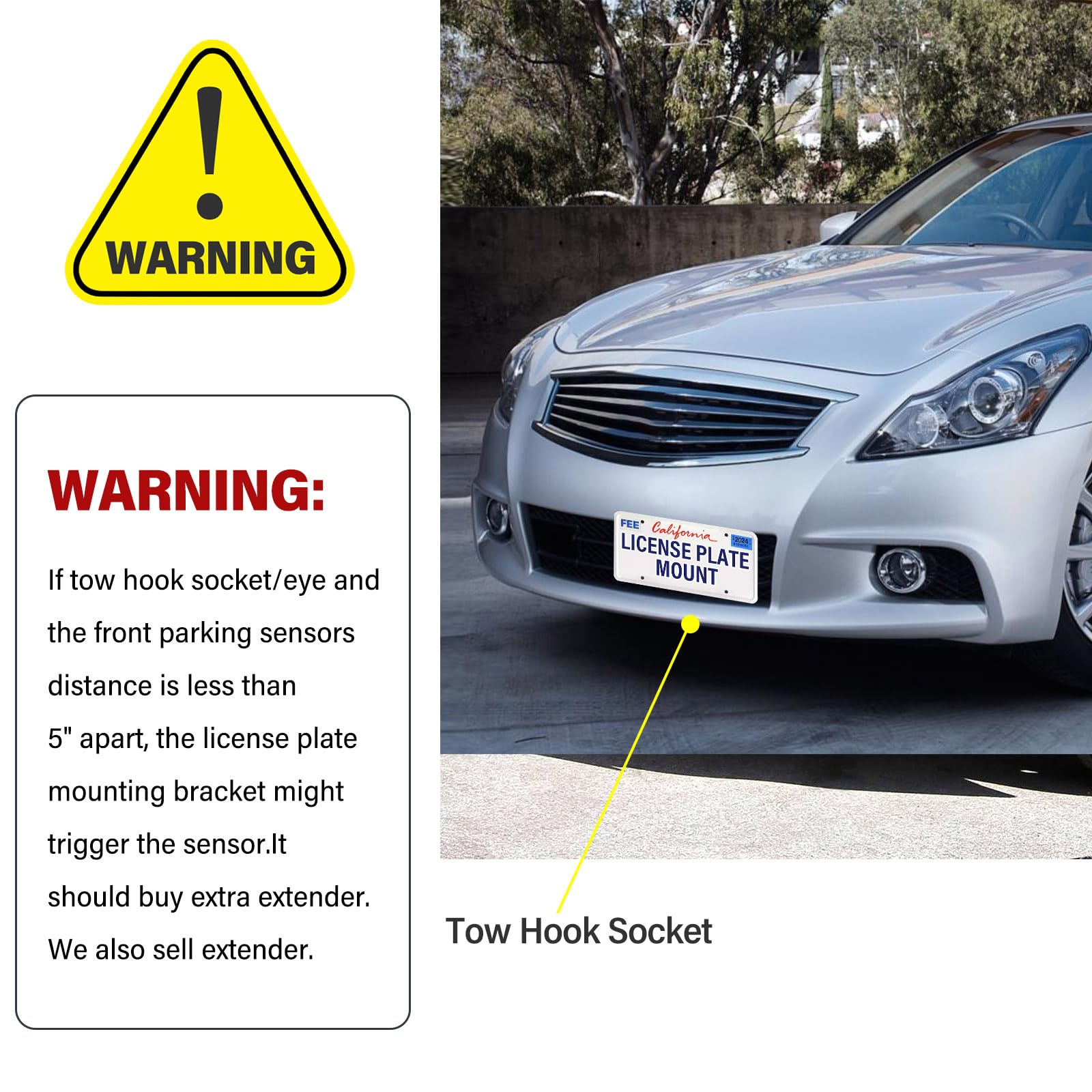 Soporte de Montaje de Placa de Matrícula -Negro - Imagen 5