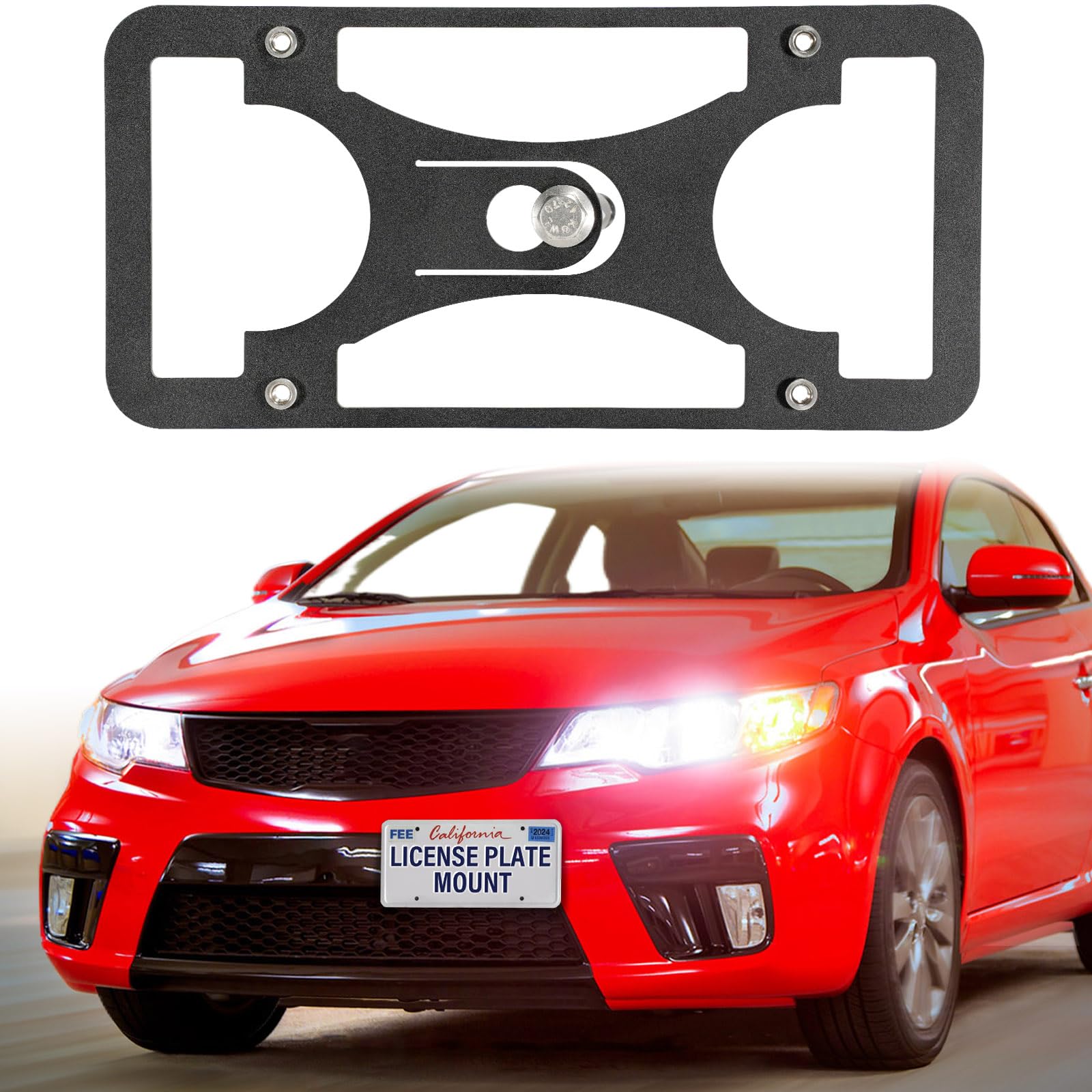 Soporte de montaje de placa de matrícula -Negro