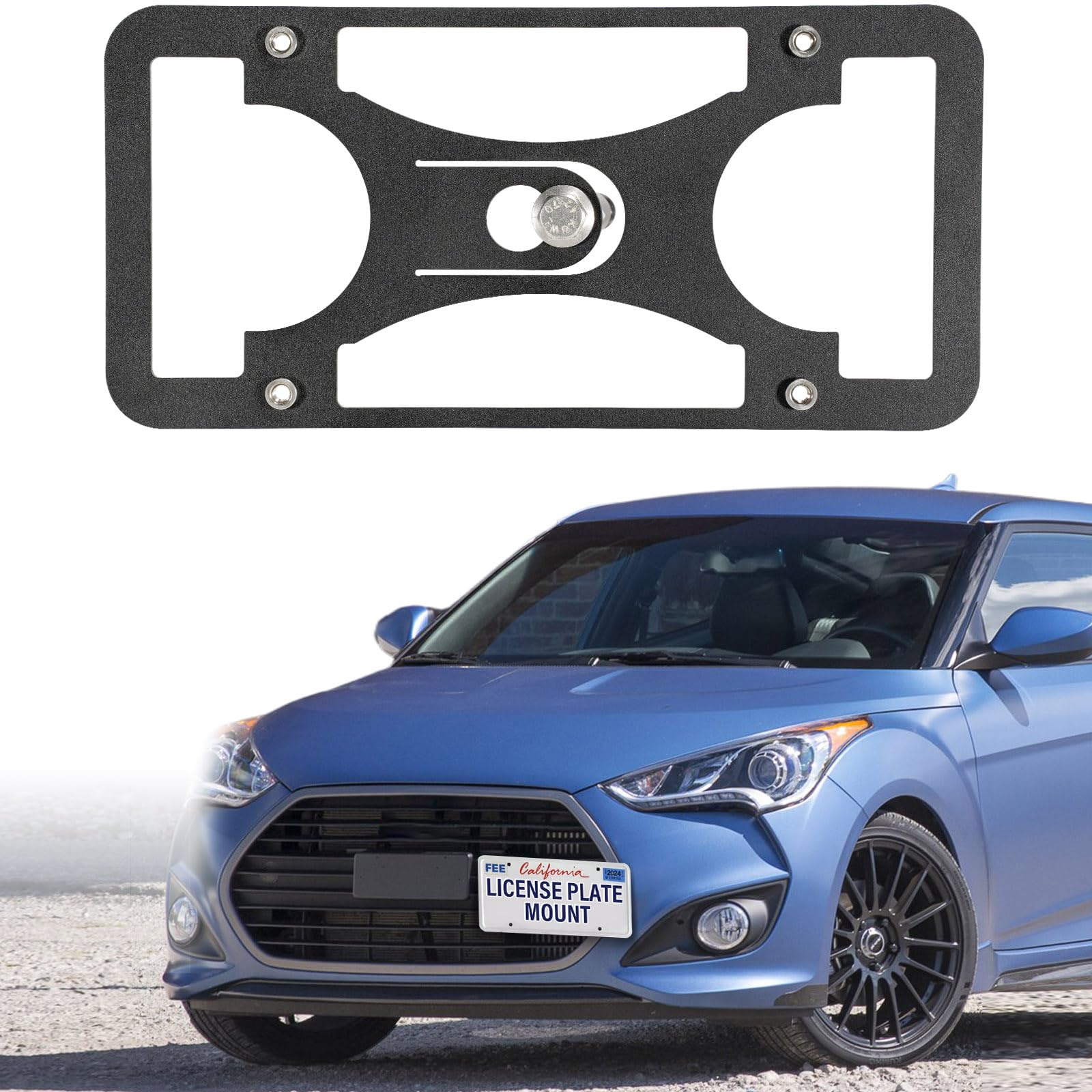 Soporte de montaje de placa de matrícula -Negro