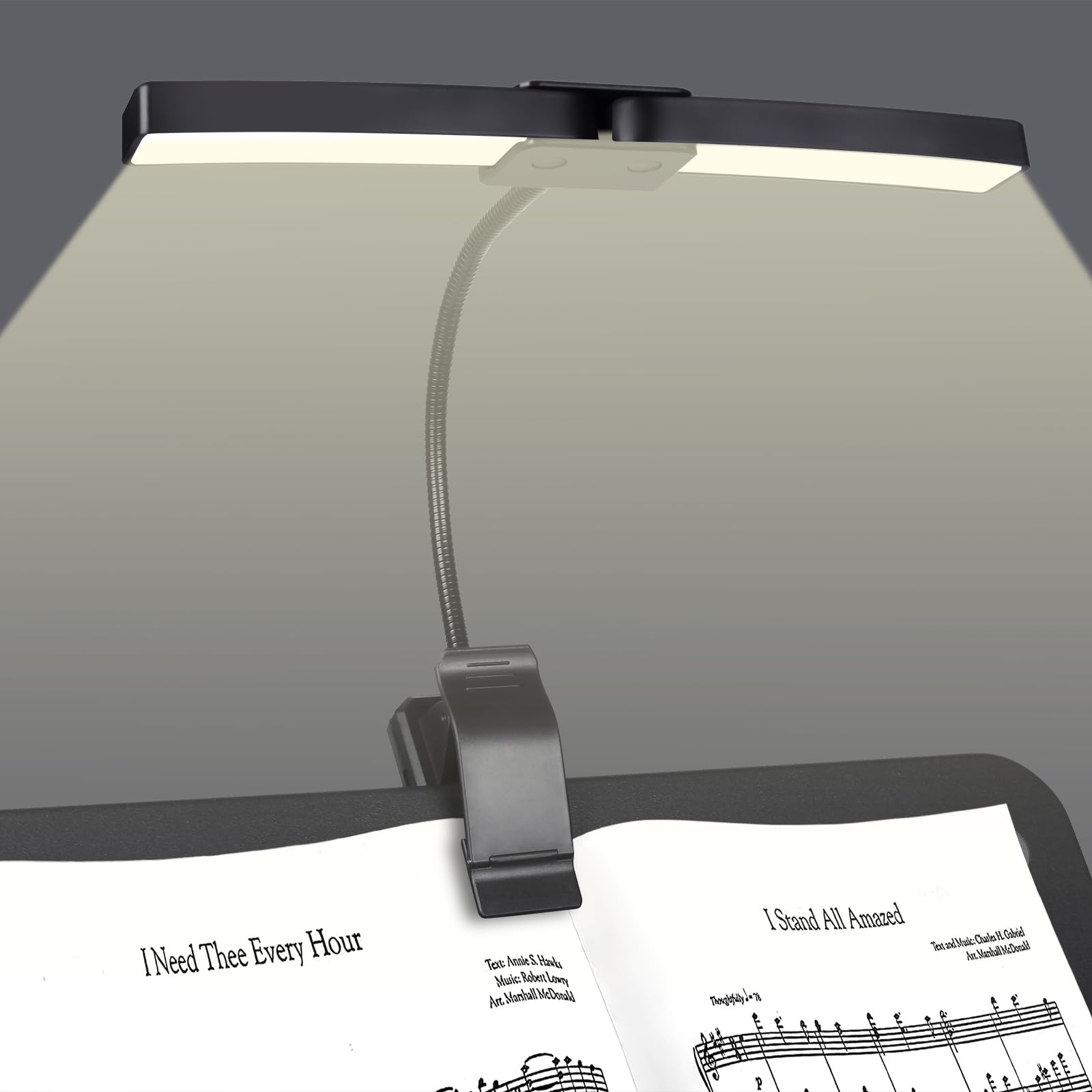 Luz de atril plegable Vshinic, luz portátil para piano con