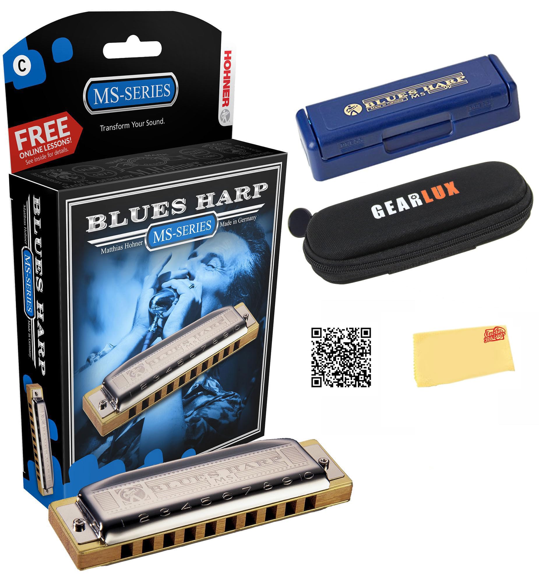 Kit de armónicas Hohner Blues Band - Teclas de G, C, A con
