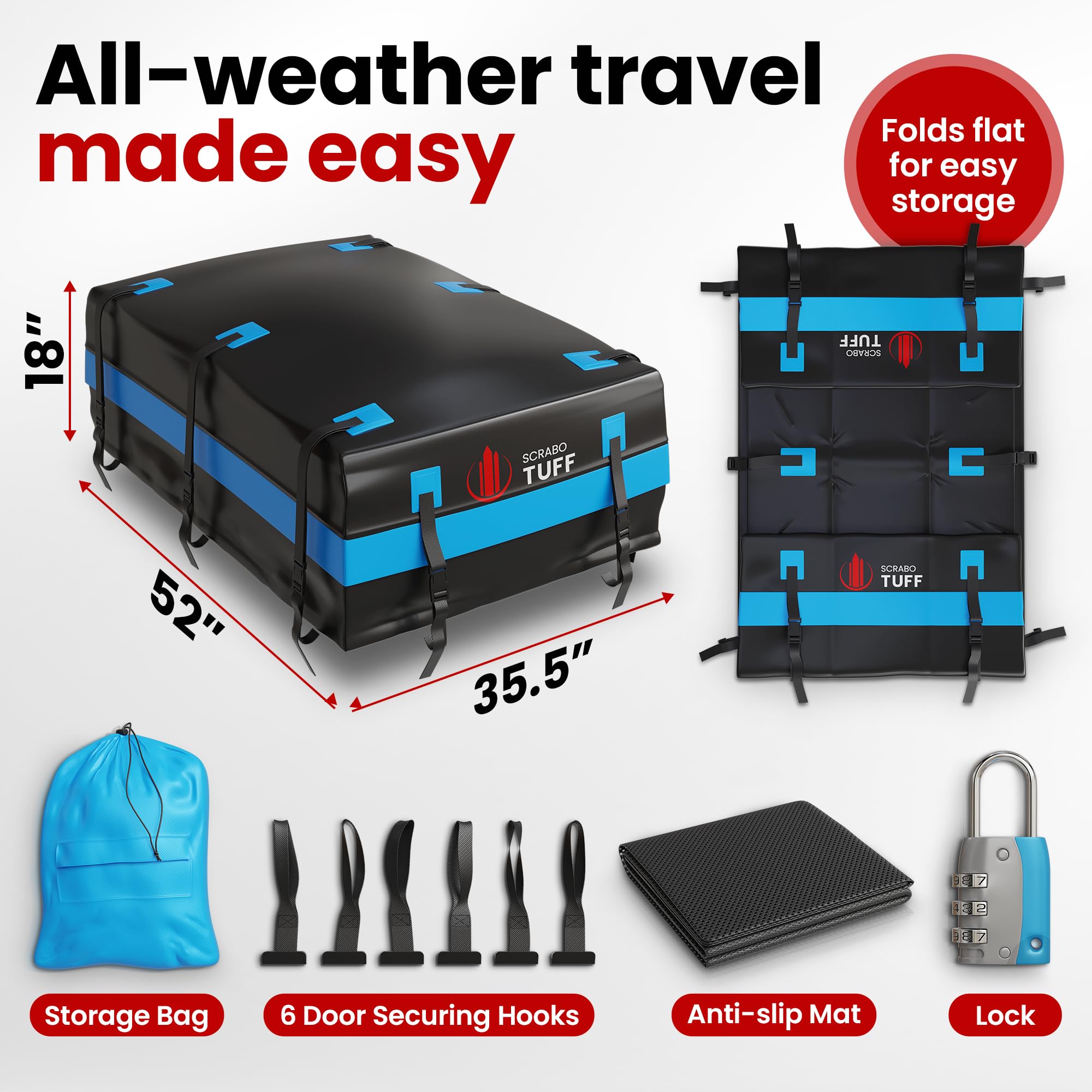 Portaequipajes de 21 pies cúbicos para el techo del coche - - Imagen 4